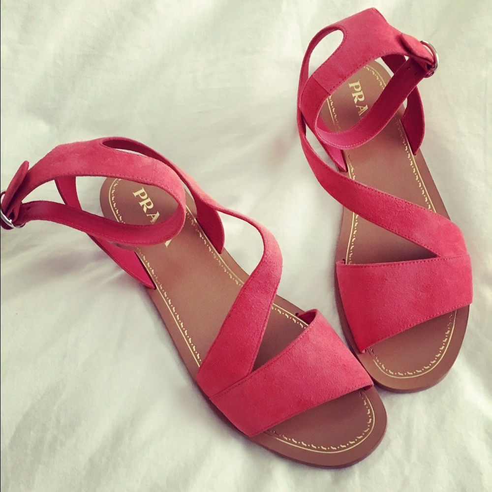 Red Prada sandals